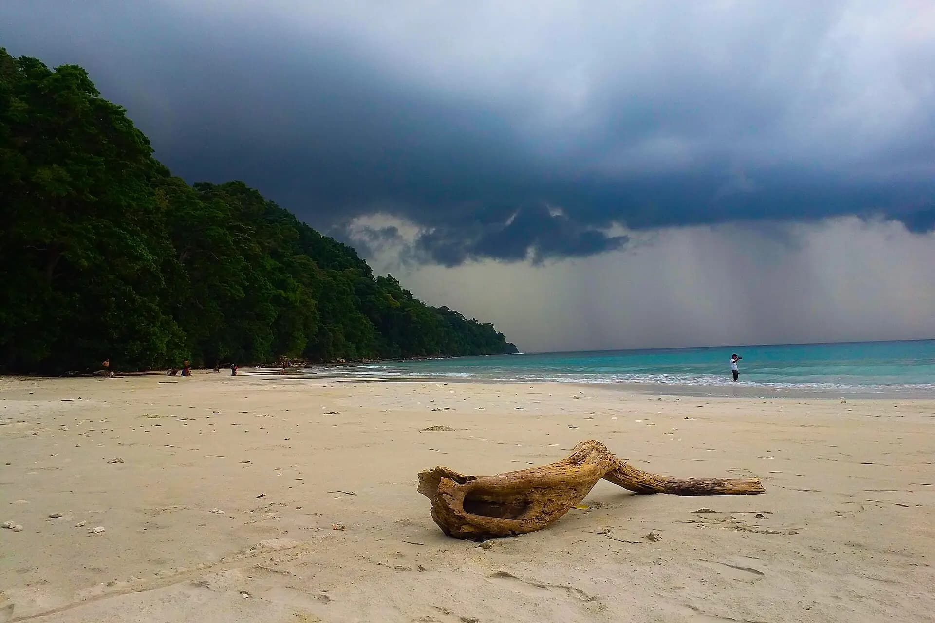Turquoise water and white sand at Radhanagar Beach, Havelock Island, Andaman