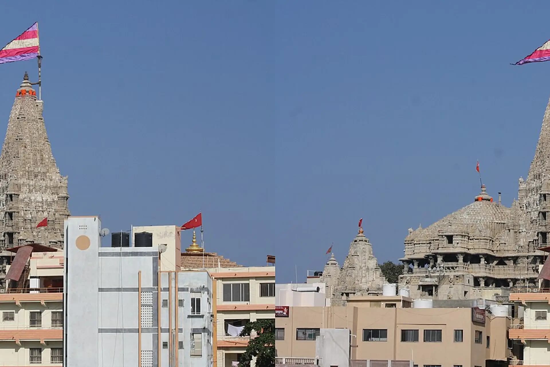 Dwarkadhish Temple spire at Dwarka, Gujarat