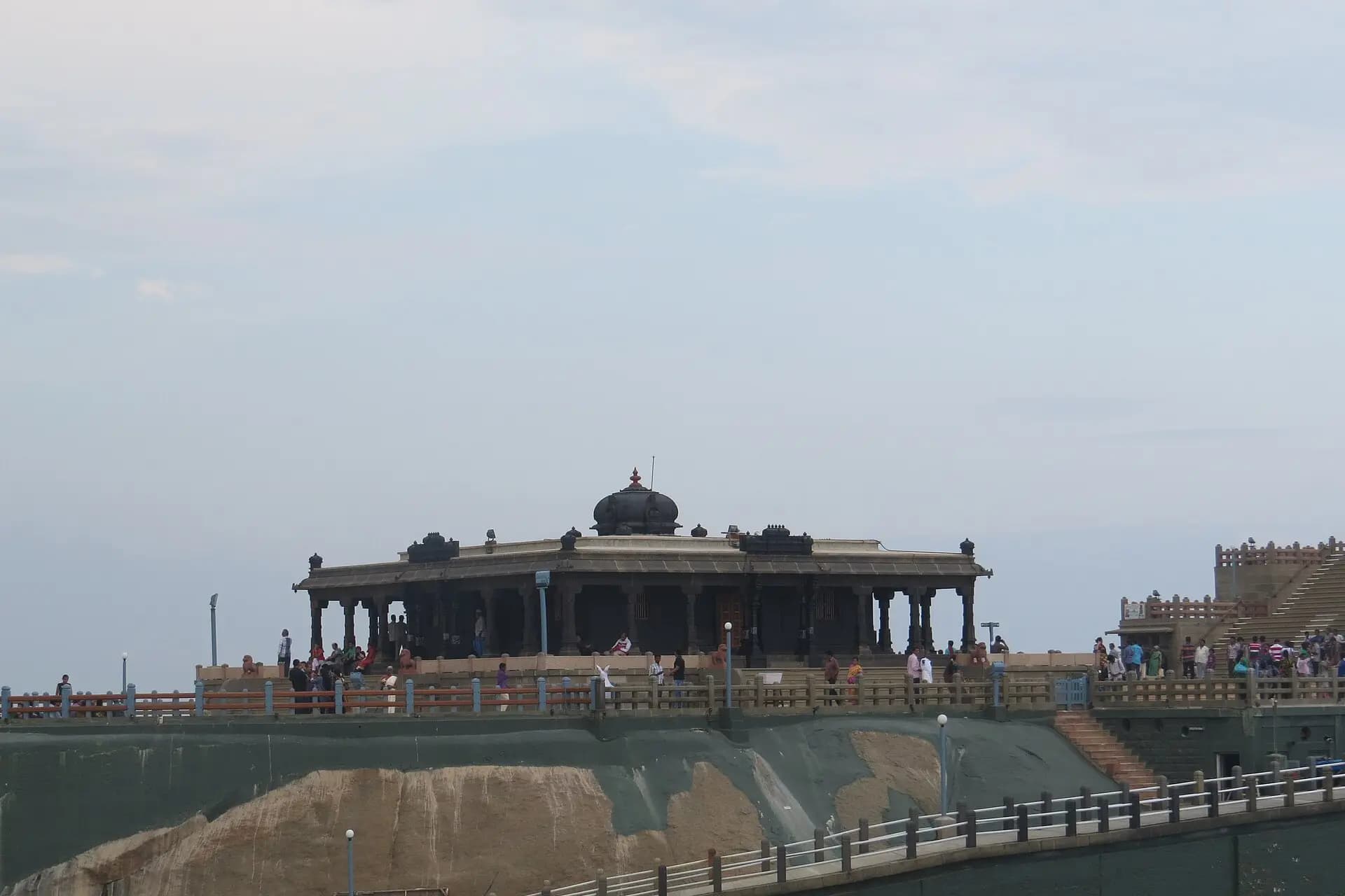 Vivekananda Rock Memorial off the coast at Kanyakumari