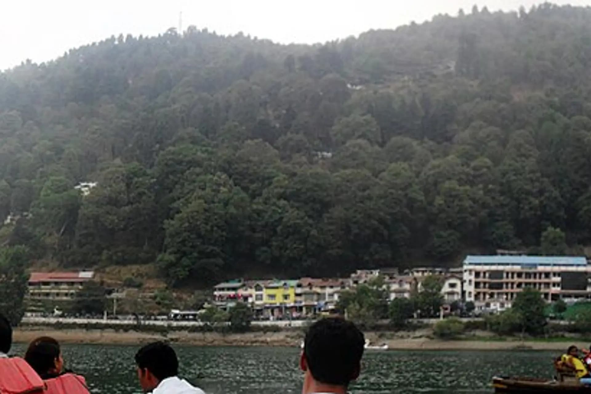 Naini Lake surrounded by hills in Nainital, Uttarakhand