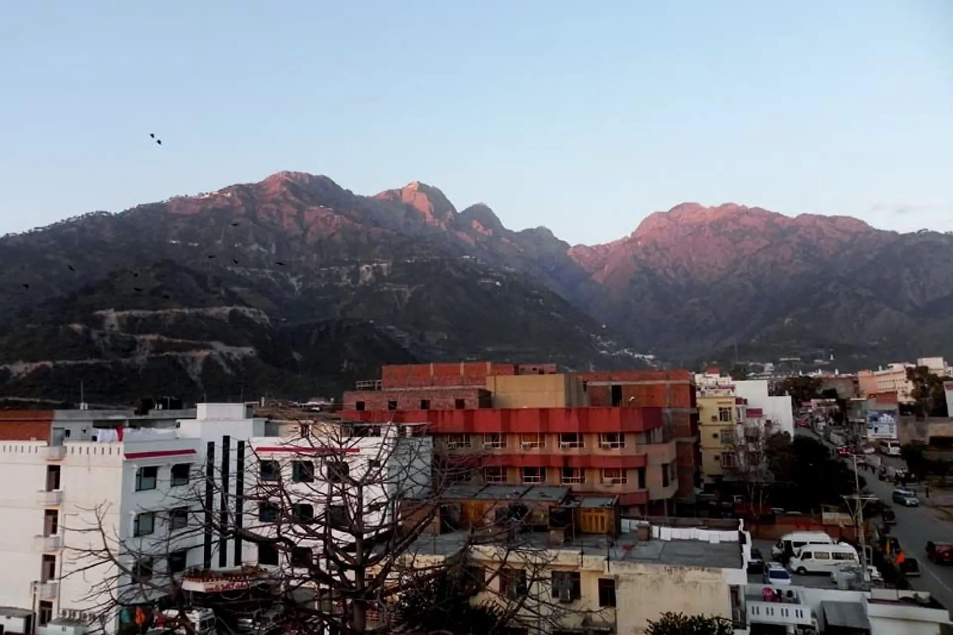 View of the Trikuta Hills from Katra, the base of the Vaishno Devi pilgrim trail